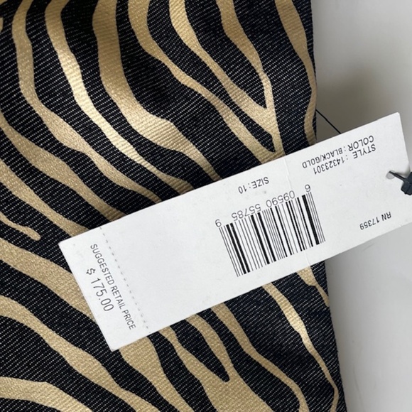 Linda Allard Ellen Tracy Black Animal Print Skirt Sz 10 NWT - Picture 5 of 5